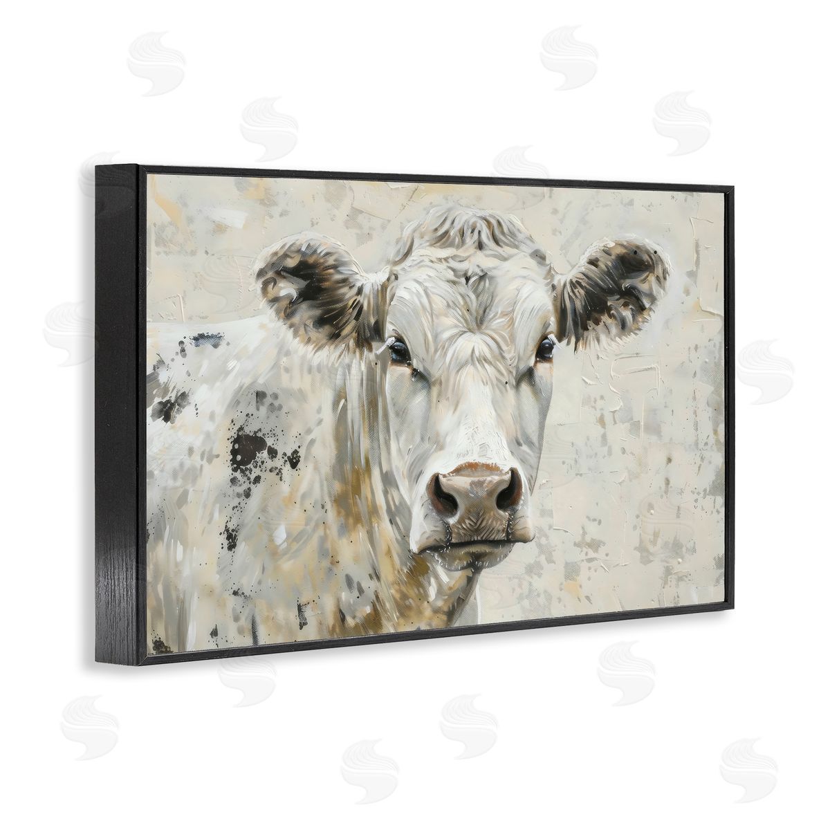 LSR Creative Studio Neutral Cow Portrait Canvas Wall Art Print