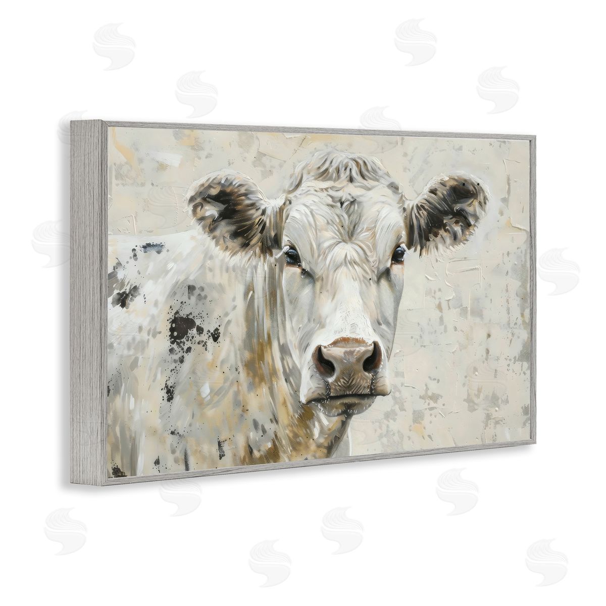 LSR Creative Studio Neutral Cow Portrait Canvas Wall Art Print