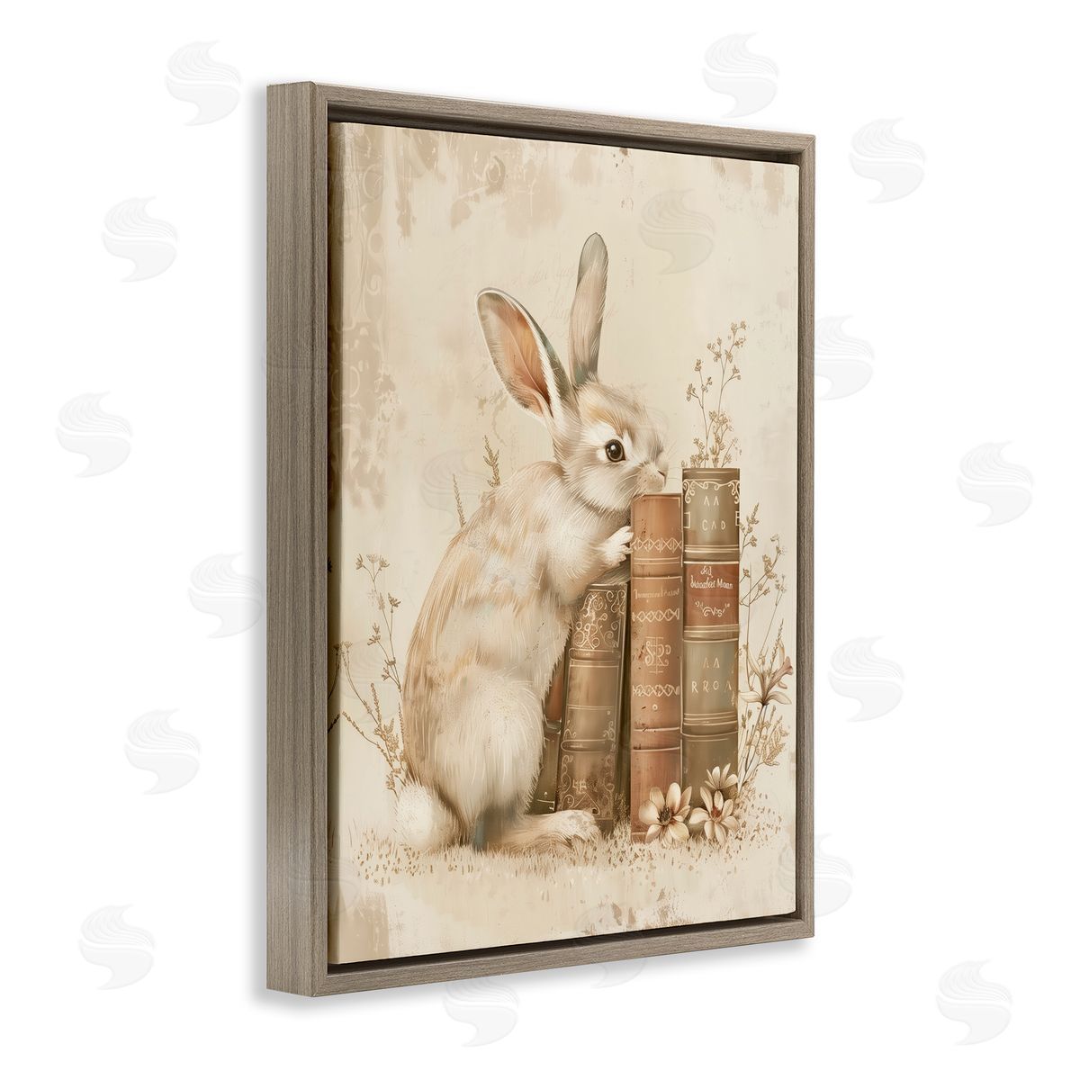 Arlington Prints | Neutral Rabbit & Books