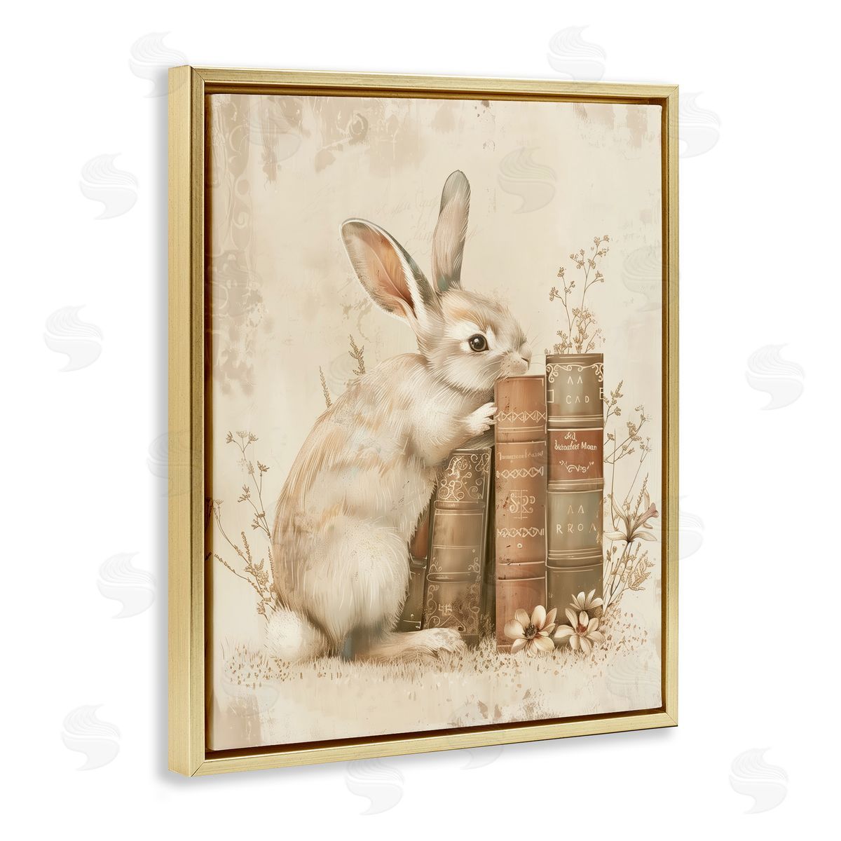 Arlington Prints | Neutral Rabbit & Books