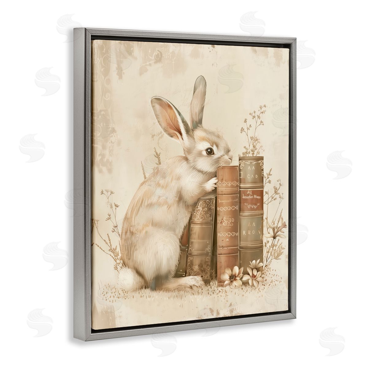 Arlington Prints | Neutral Rabbit & Books