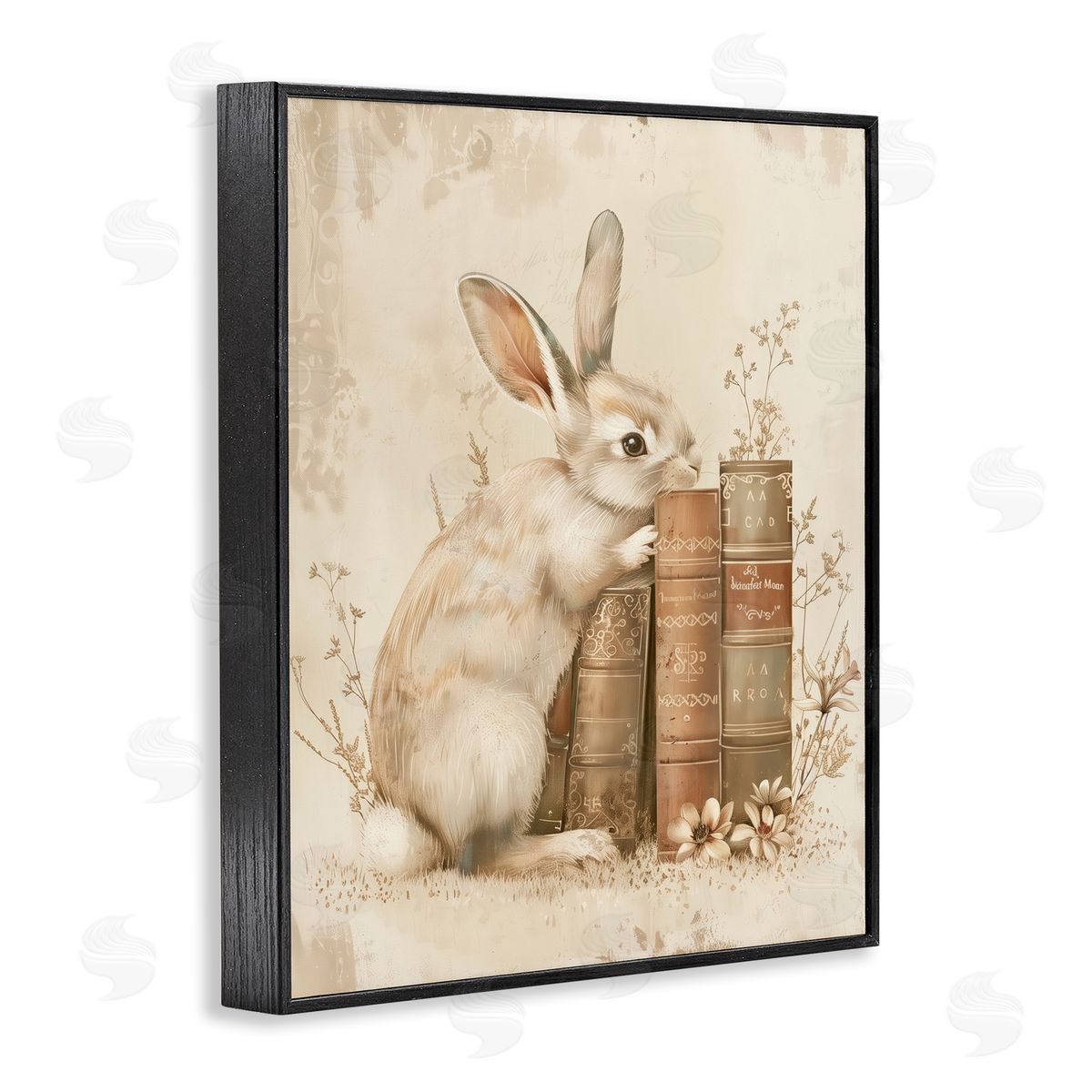 Arlington Prints | Neutral Rabbit & Books
