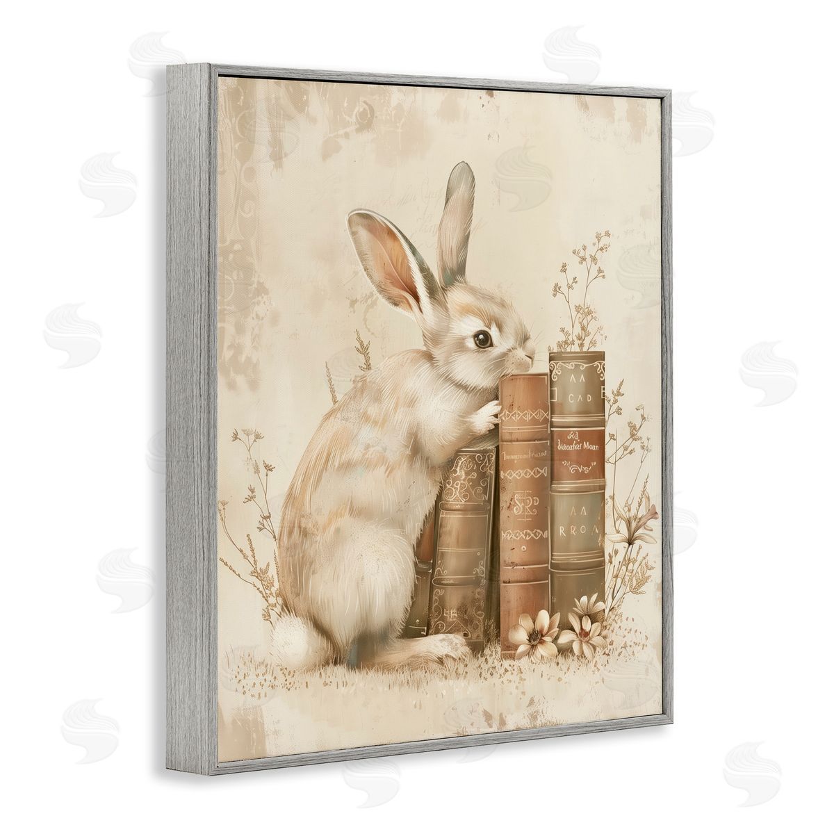 Arlington Prints | Neutral Rabbit & Books