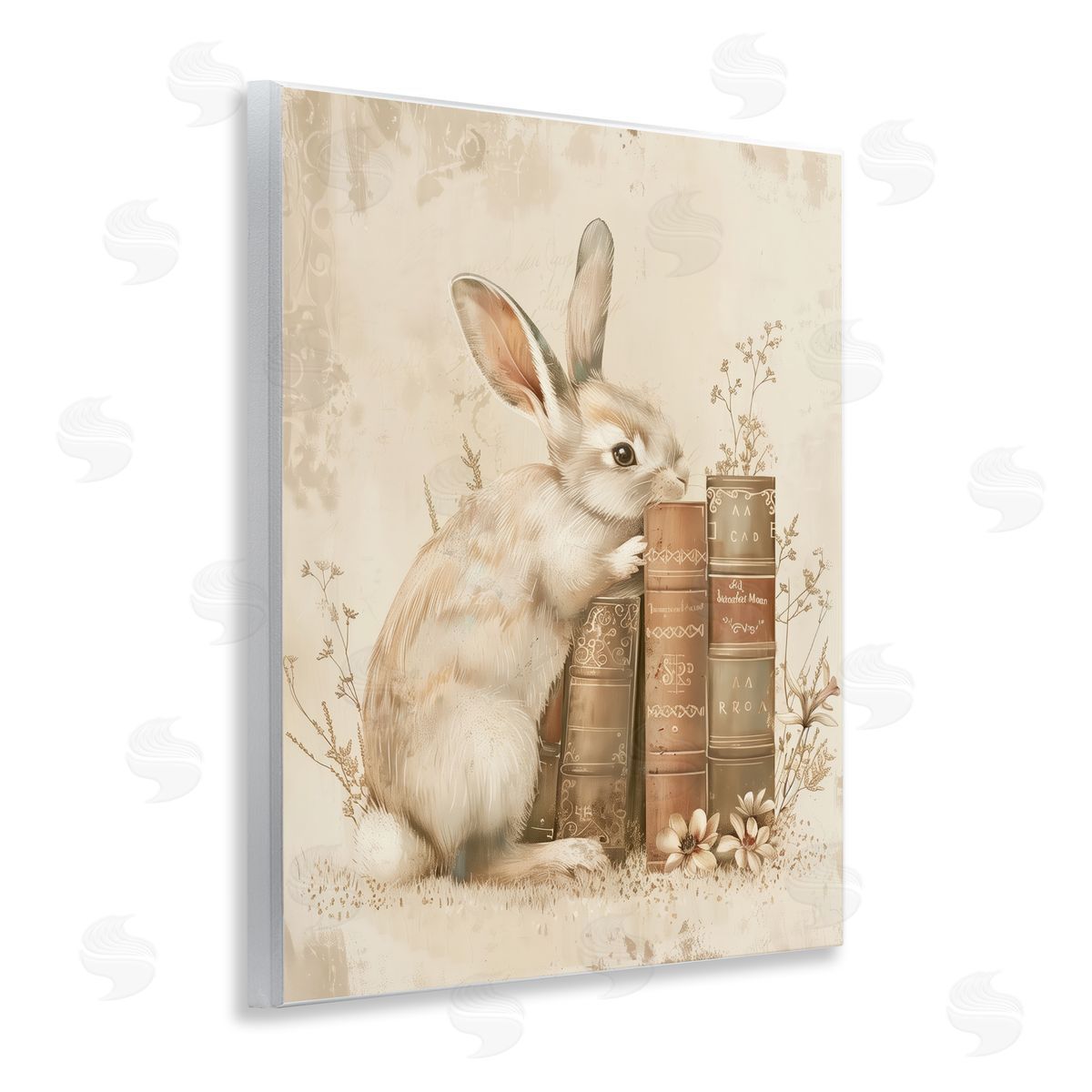 Arlington Prints | Neutral Rabbit & Books