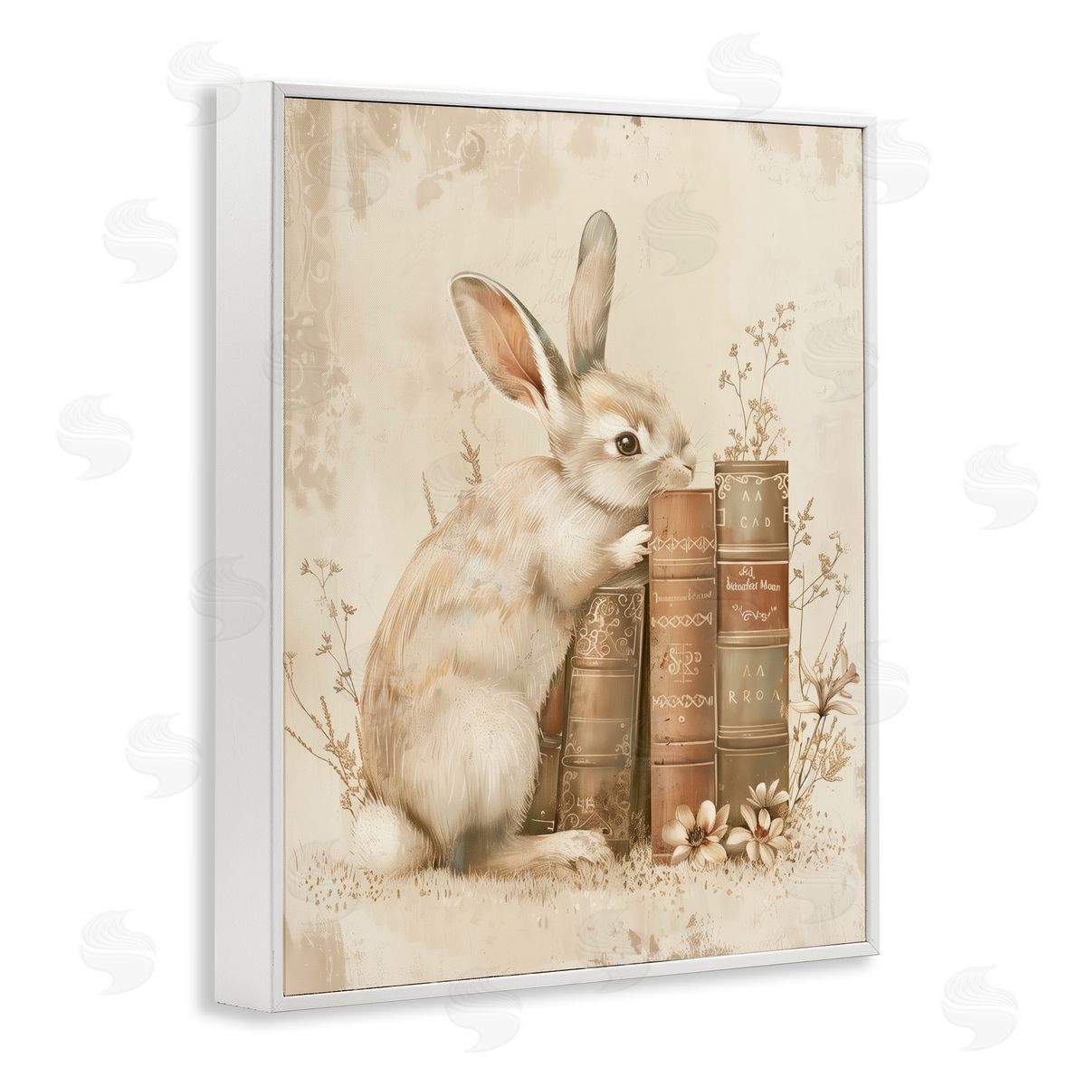 Arlington Prints | Neutral Rabbit & Books