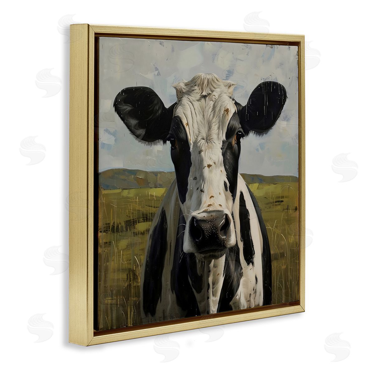 LSR Creative Studio Spotted Cow in Pasture Canvas Wall Art Print