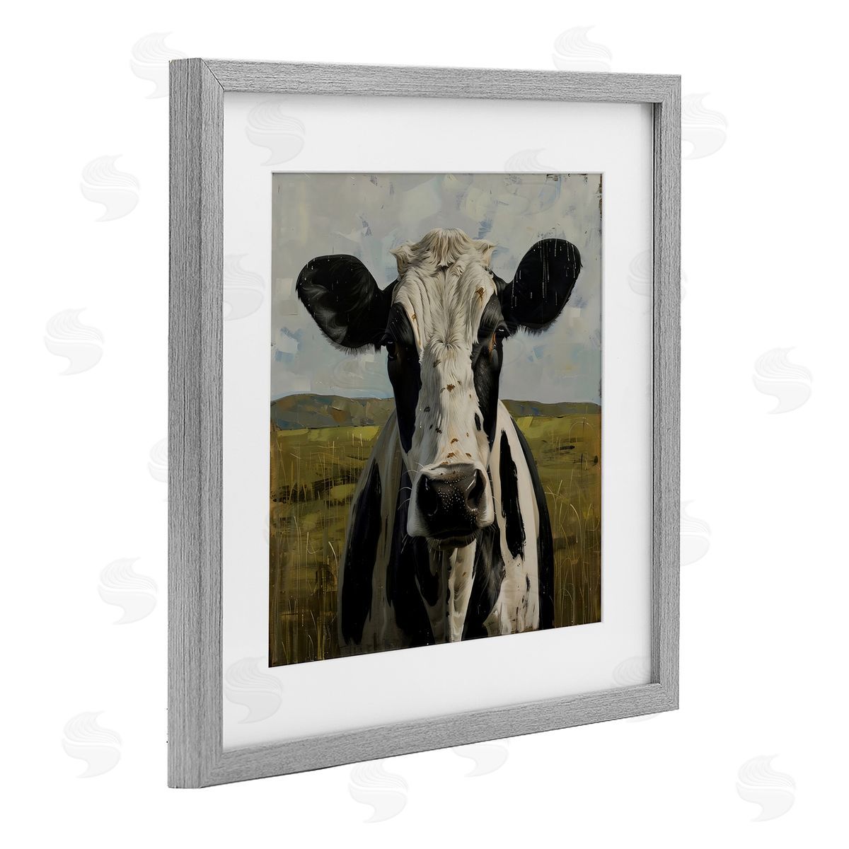 LSR Creative Studio Spotted Cow in Pasture Canvas Wall Art Print