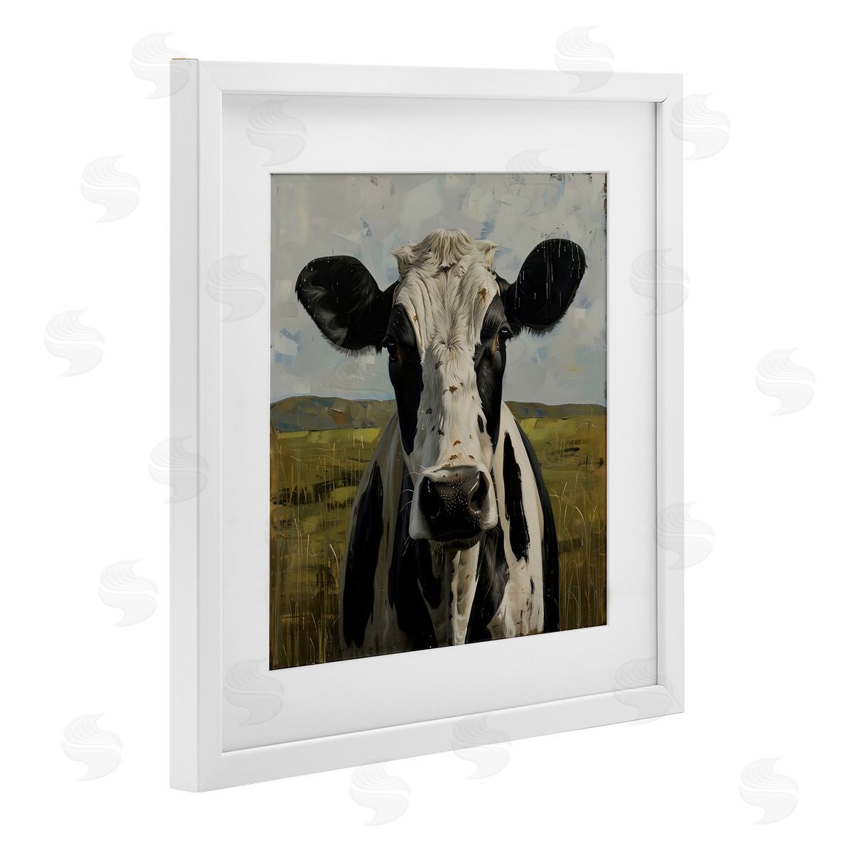 LSR Creative Studio Spotted Cow in Pasture Canvas Wall Art Print