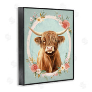 Petal Prints Design | Highland Cow In Floral Border
