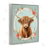 Petal Prints Design | Highland Cow In Floral Border