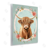Petal Prints Design | Highland Cow In Floral Border