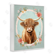 Petal Prints Design | Highland Cow In Floral Border