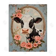 Petal Prints Design | Peachy Peonies Cow Portrait