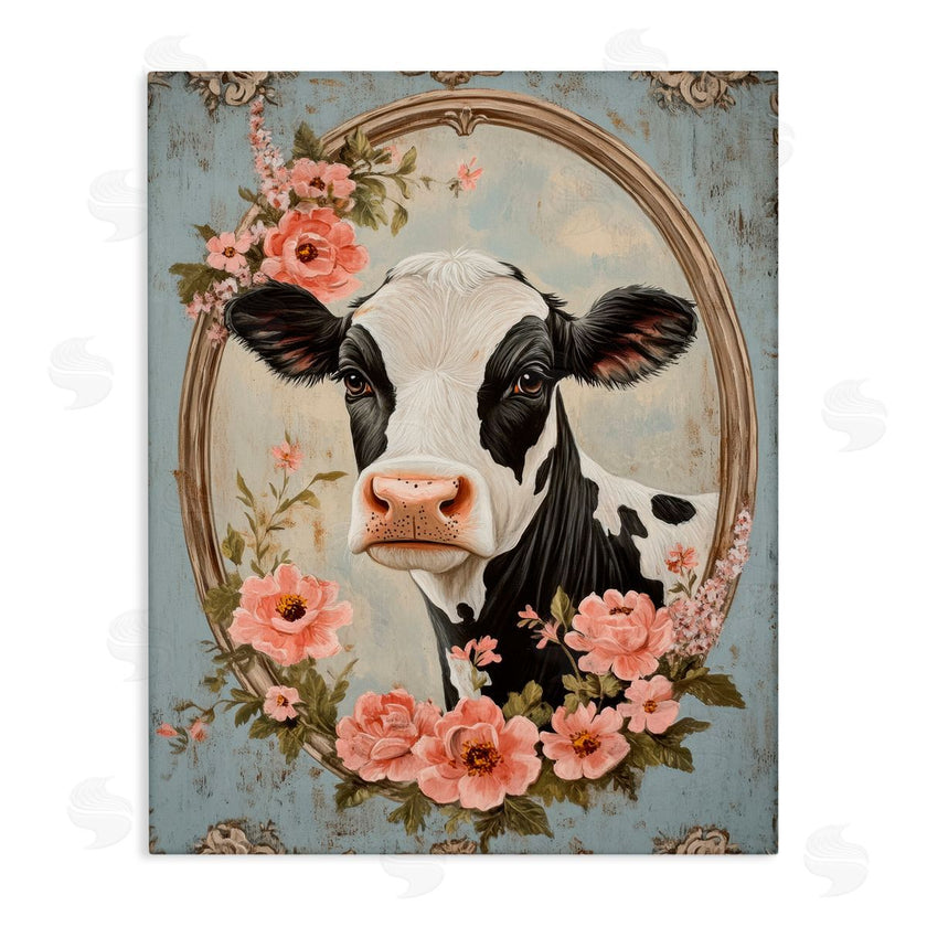 Petal Prints Design | Peachy Peonies Cow Portrait