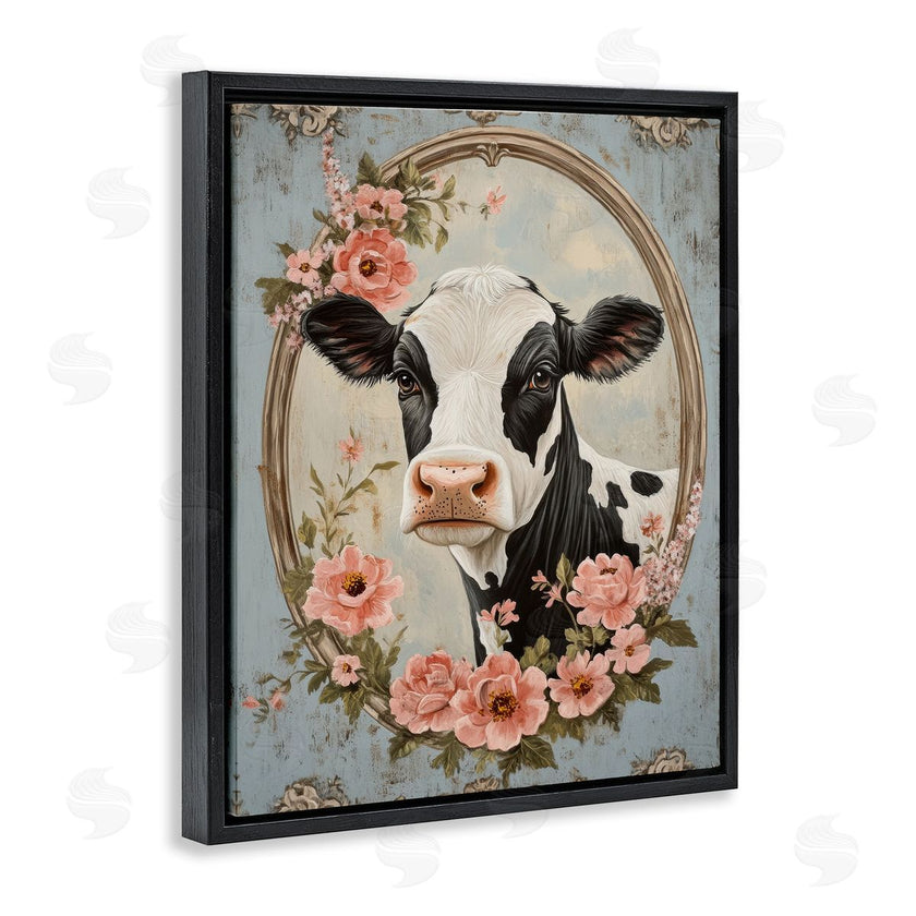 Petal Prints Design | Peachy Peonies Cow Portrait