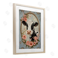 Petal Prints Design | Peachy Peonies Cow Portrait
