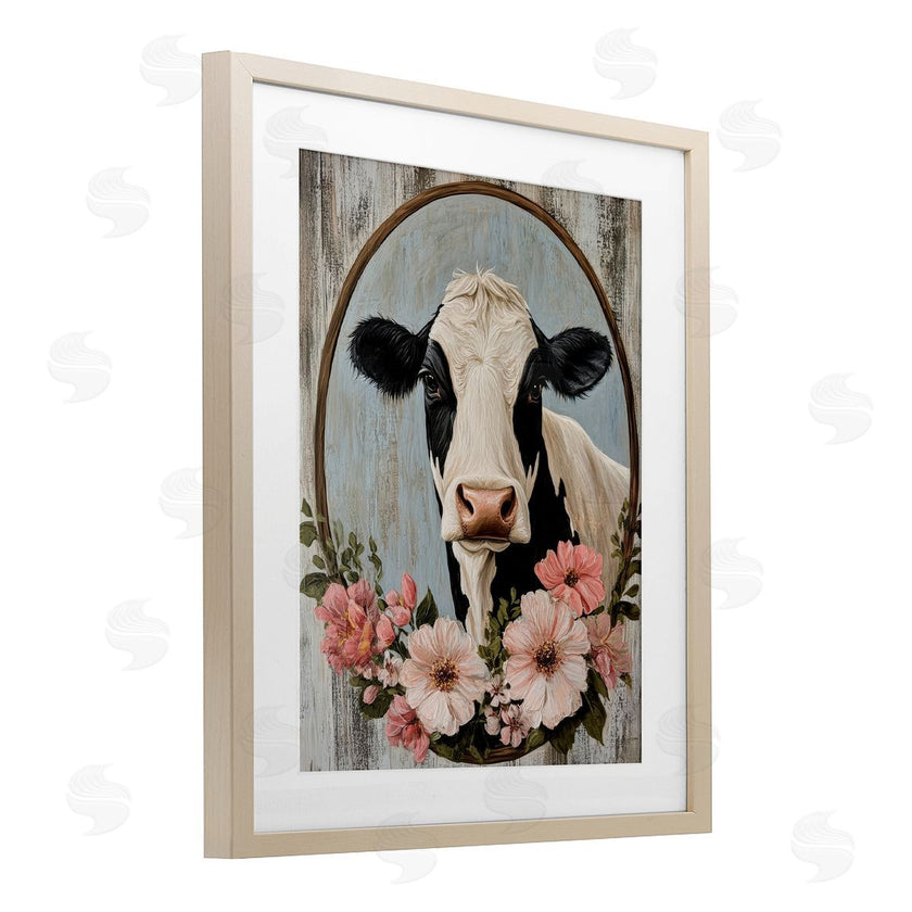Petal Prints Design | Pretty Floral Cow Portrait