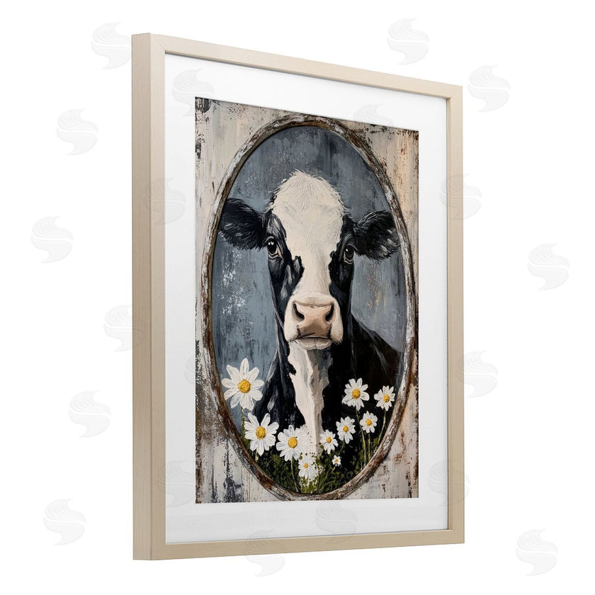 Petal Prints Design | Distressed Cow Portrait