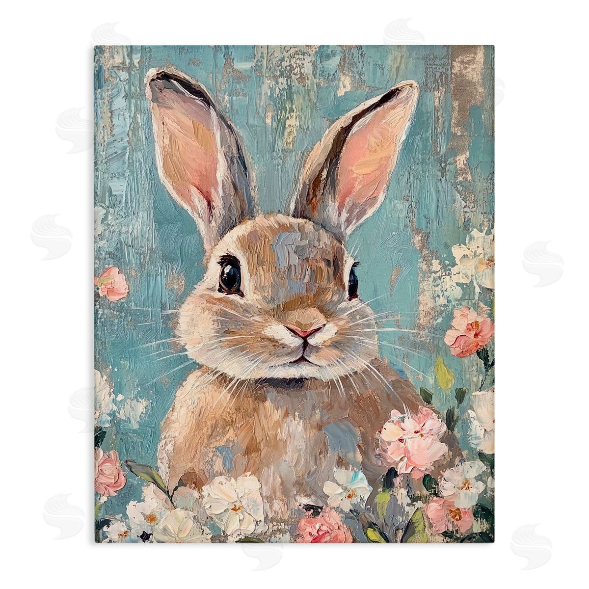 Franklyn Gregory Distressed Bunny Portrait Canvas Wall Art Print