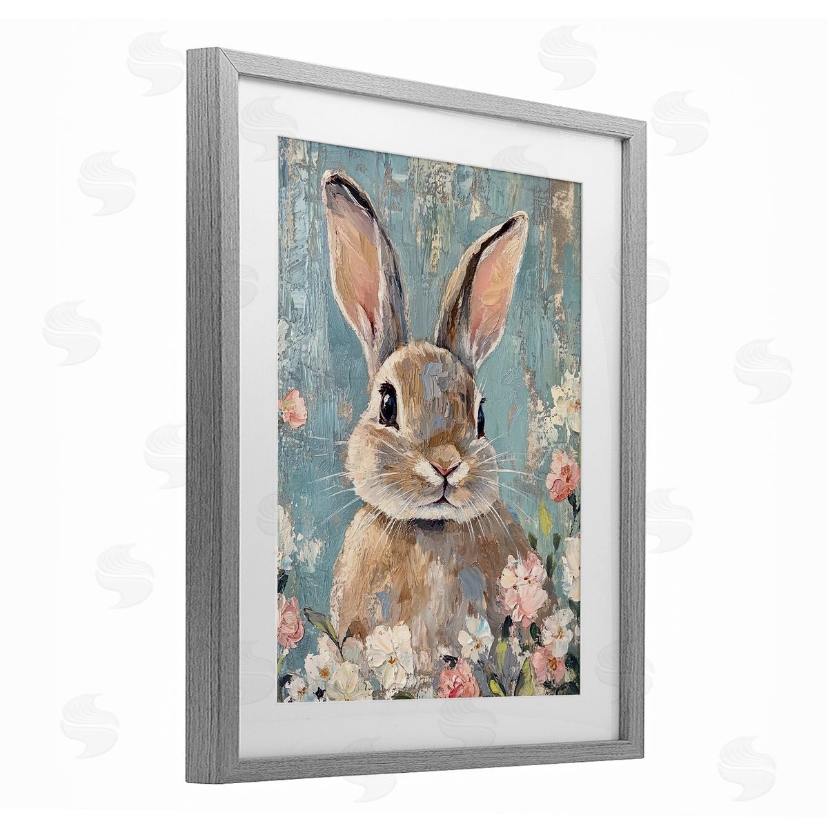 Franklyn Gregory Distressed Bunny Portrait Canvas Wall Art Print