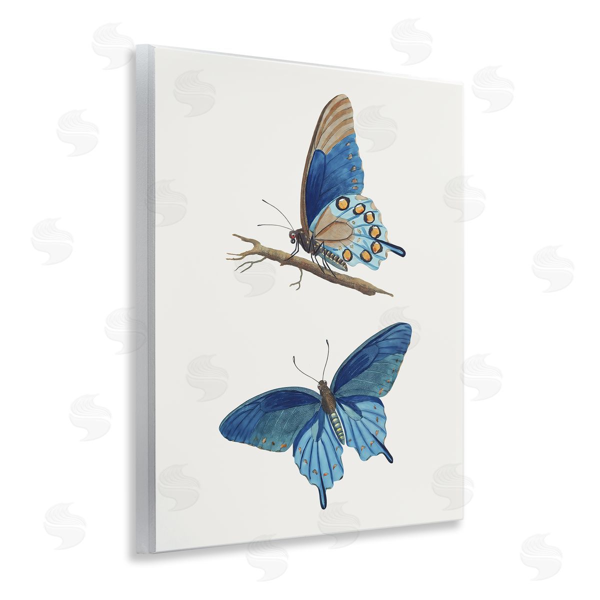 Arlington Prints Blue Butterflies Pair Canvas Wall Art Print
