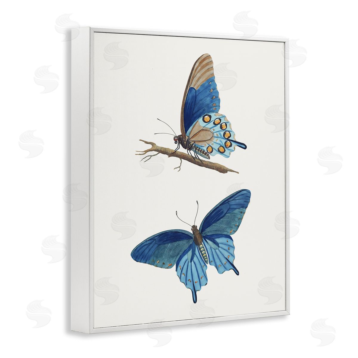 Arlington Prints Blue Butterflies Pair Canvas Wall Art Print