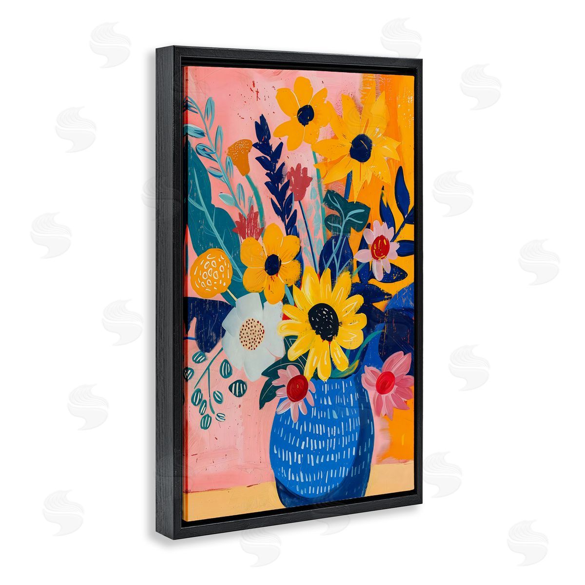 LSR Creative Studio Colorful Floral Vase Canvas Wall Art Print
