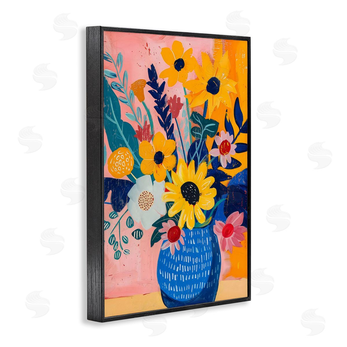 LSR Creative Studio Colorful Floral Vase Canvas Wall Art Print