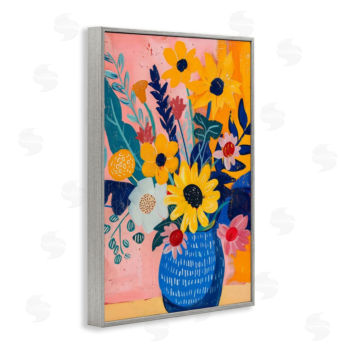 LSR Creative Studio Colorful Floral Vase Canvas Wall Art Print