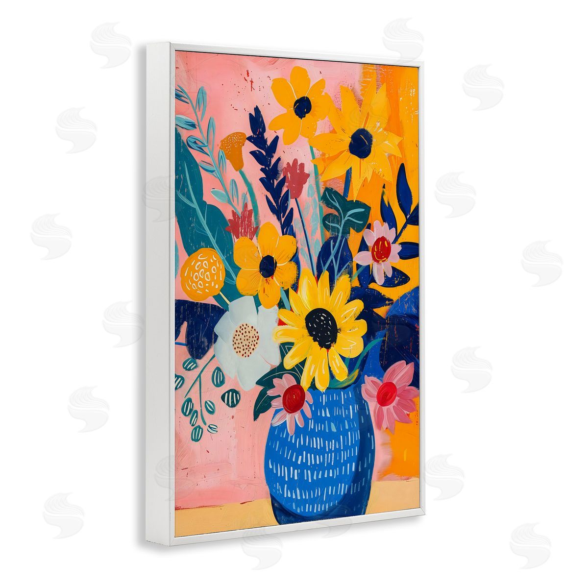 LSR Creative Studio Colorful Floral Vase Canvas Wall Art Print