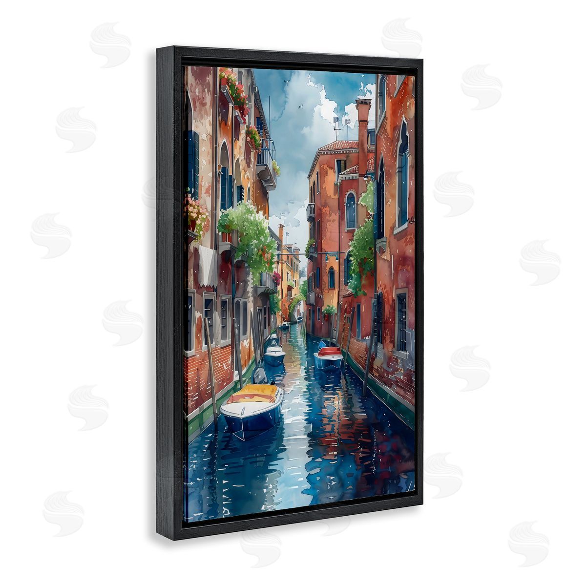LSR Creative Studio Sunny Days On The Canal Canvas Wall Art Print