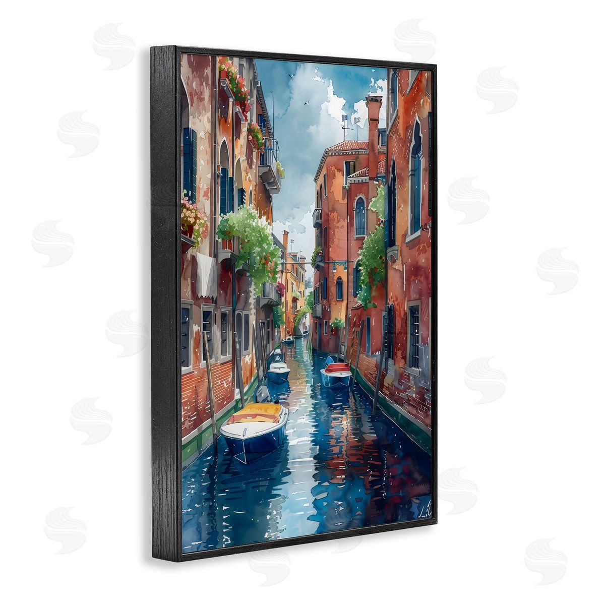 LSR Creative Studio Sunny Days On The Canal Canvas Wall Art Print