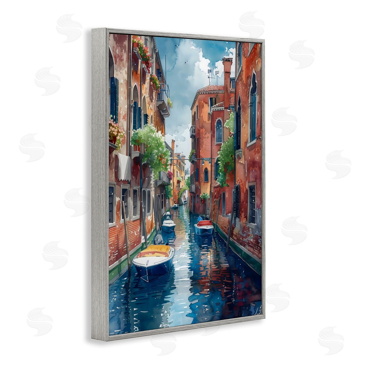 LSR Creative Studio Sunny Days On The Canal Canvas Wall Art Print