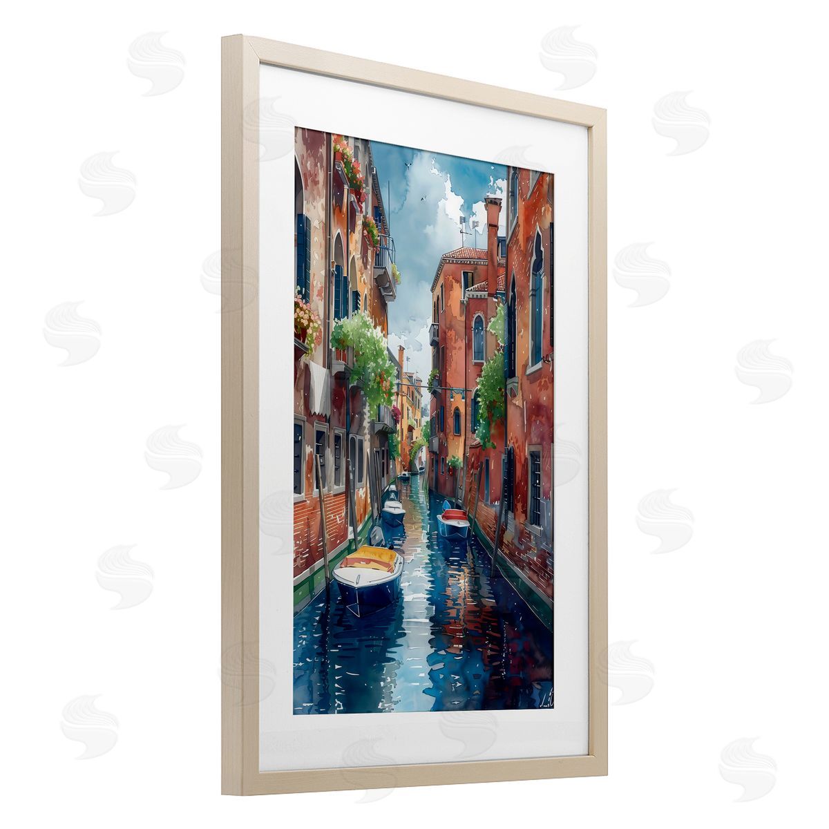 LSR Creative Studio Sunny Days On The Canal Canvas Wall Art Print