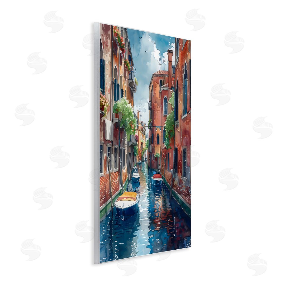 LSR Creative Studio Sunny Days On The Canal Canvas Wall Art Print