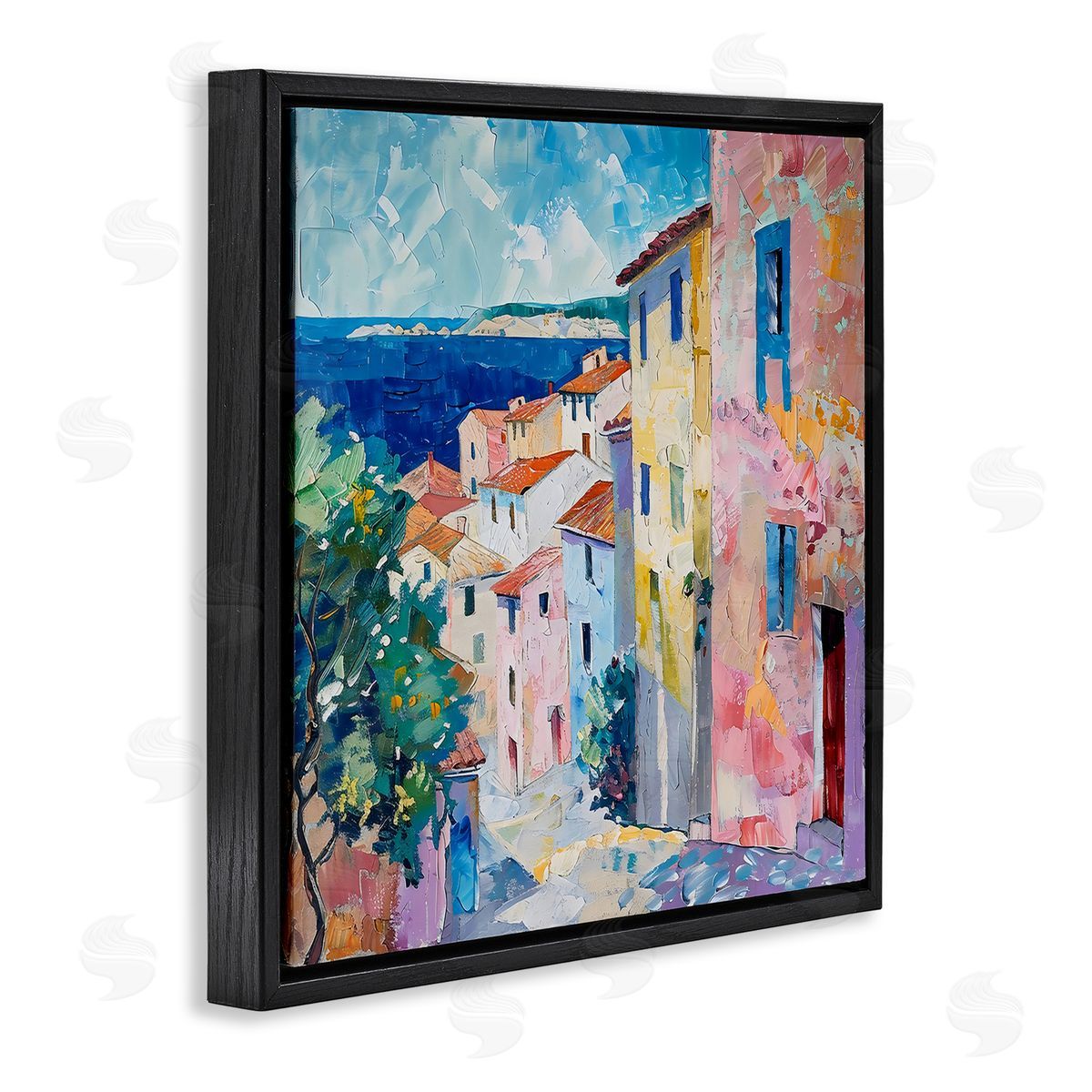 LSR Creative Studio Mediterranean Coastal Town Canvas Wall Art Print