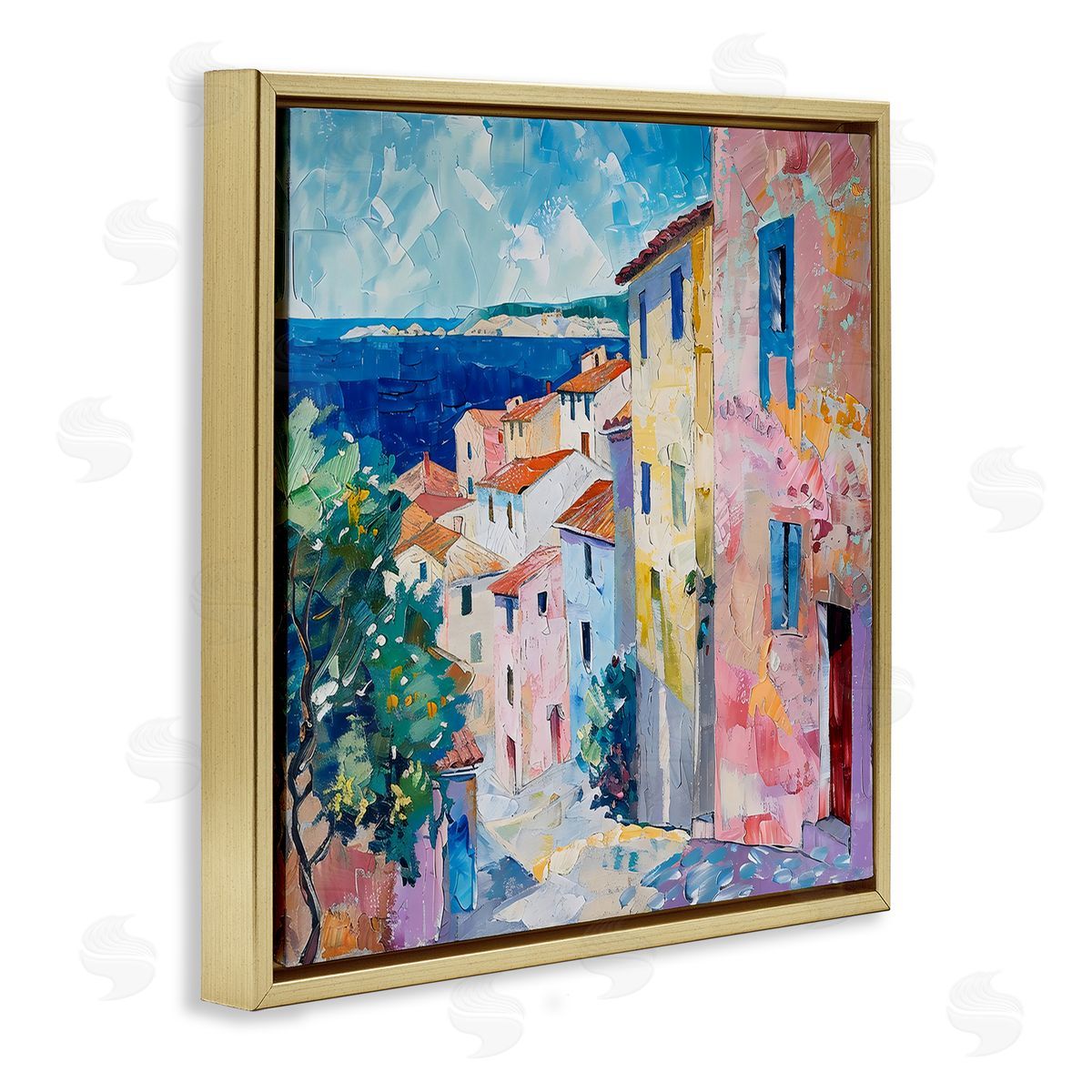 LSR Creative Studio Mediterranean Coastal Town Canvas Wall Art Print
