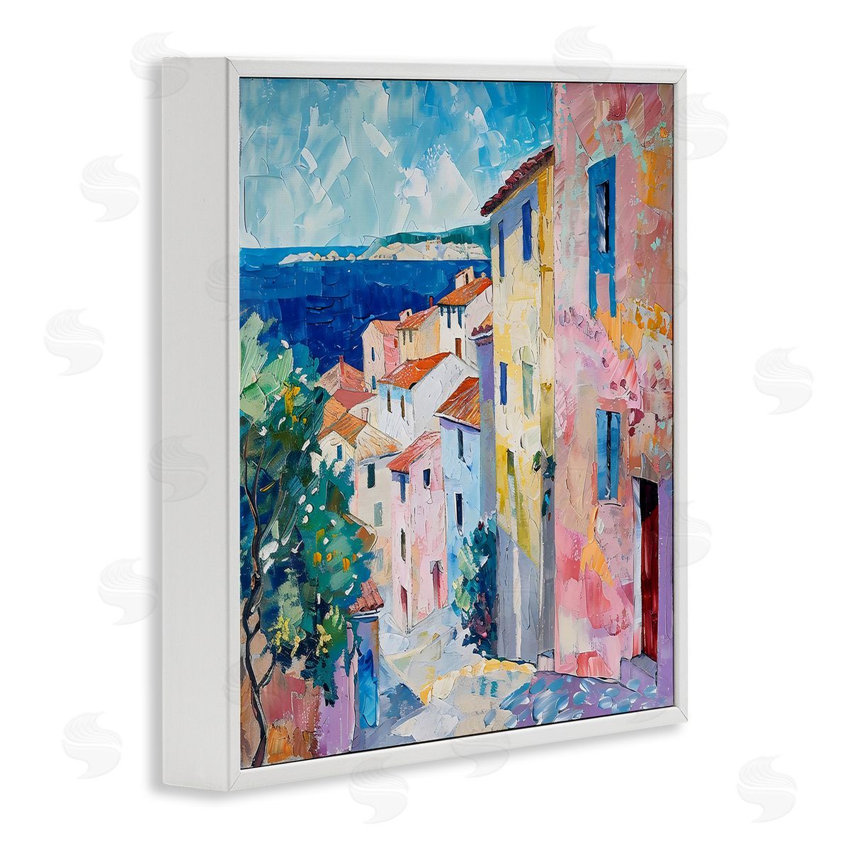 LSR Creative Studio Mediterranean Coastal Town Canvas Wall Art Print