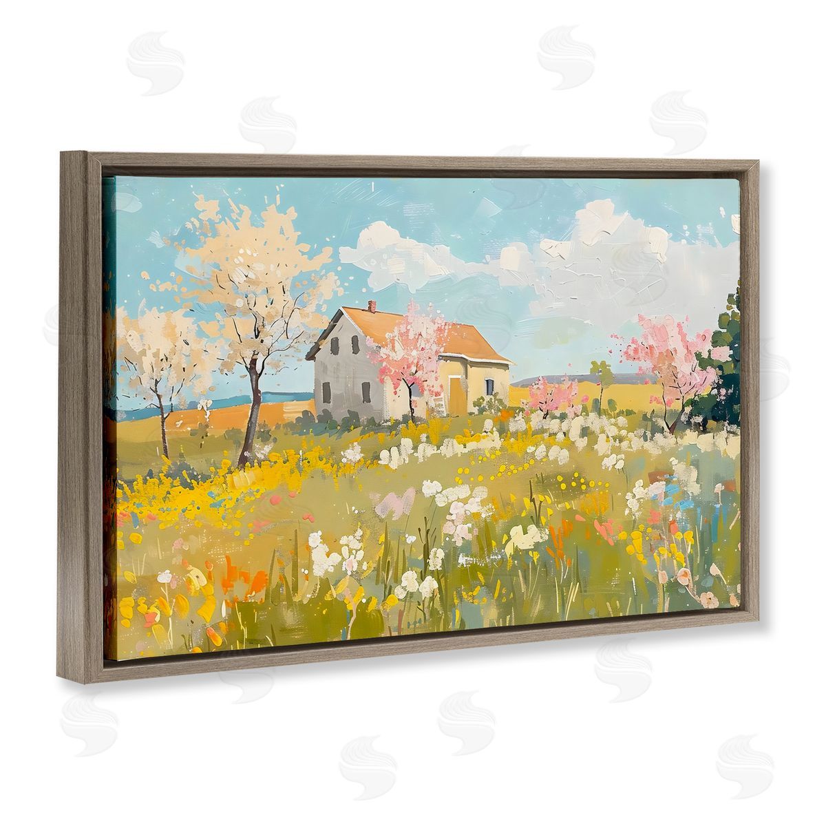 LSR Creative Studio Spring Barn Scene Canvas Wall Art Print