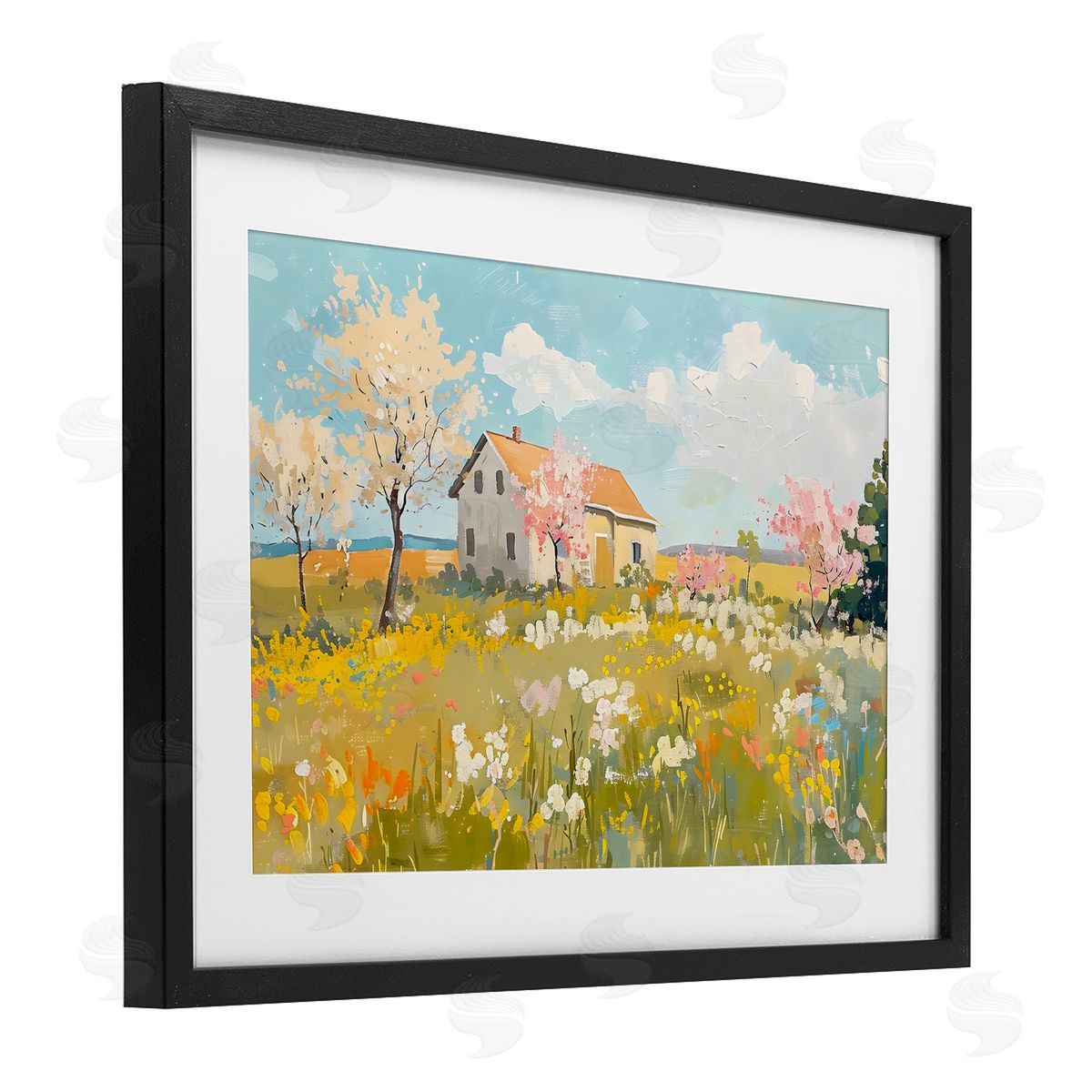 LSR Creative Studio Spring Barn Scene Canvas Wall Art Print