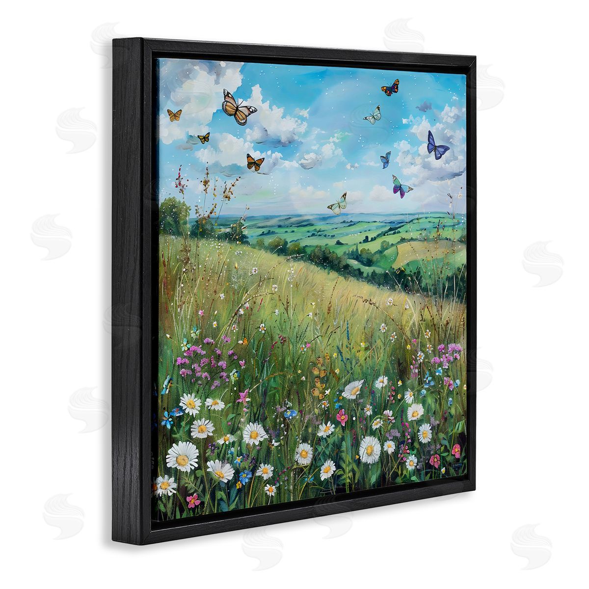 LSR Creative Studio Butterflies In Tranquil Meadow Canvas Wall Art Print