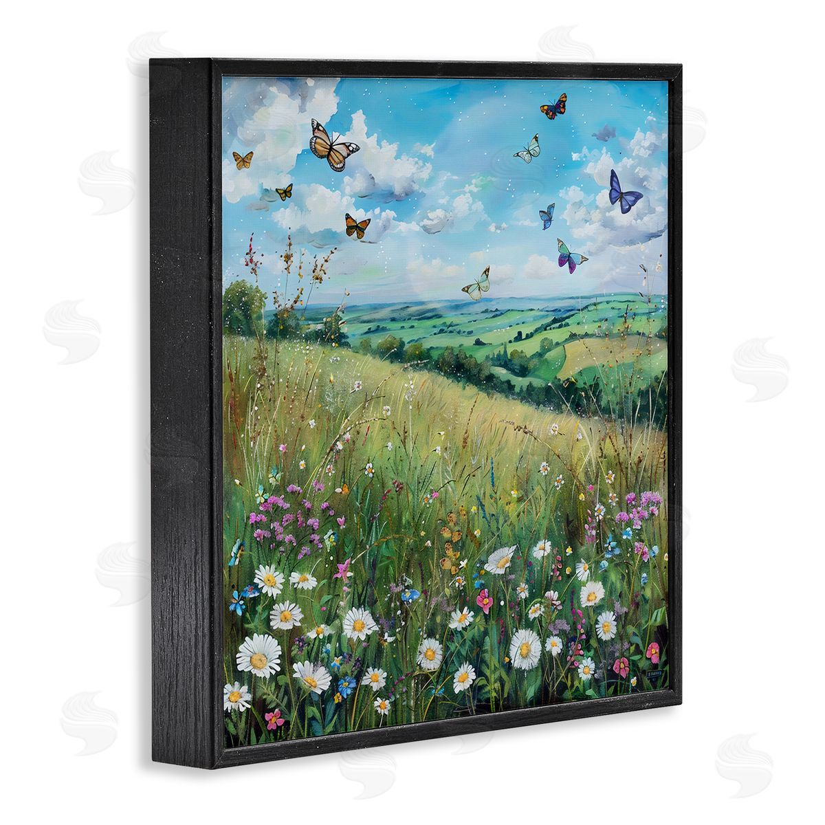 LSR Creative Studio Butterflies In Tranquil Meadow Canvas Wall Art Print