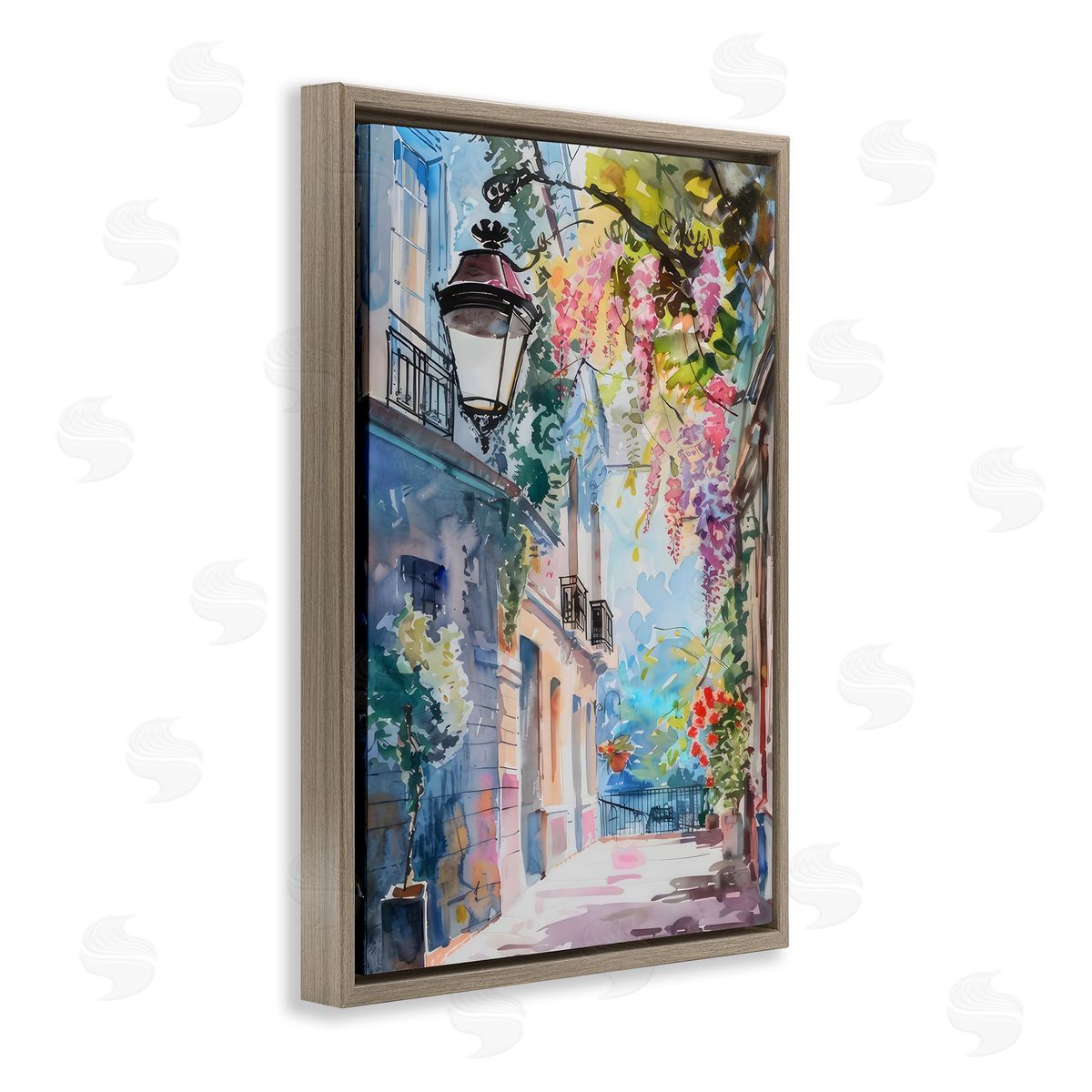 LSR Creative Studio Floral Walkway Cityscape Canvas Wall Art Print