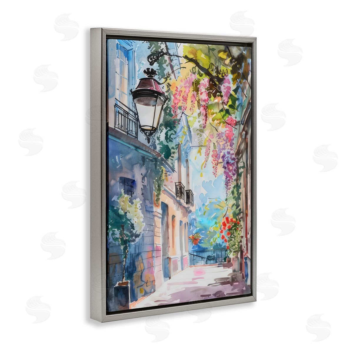 LSR Creative Studio Floral Walkway Cityscape Canvas Wall Art Print