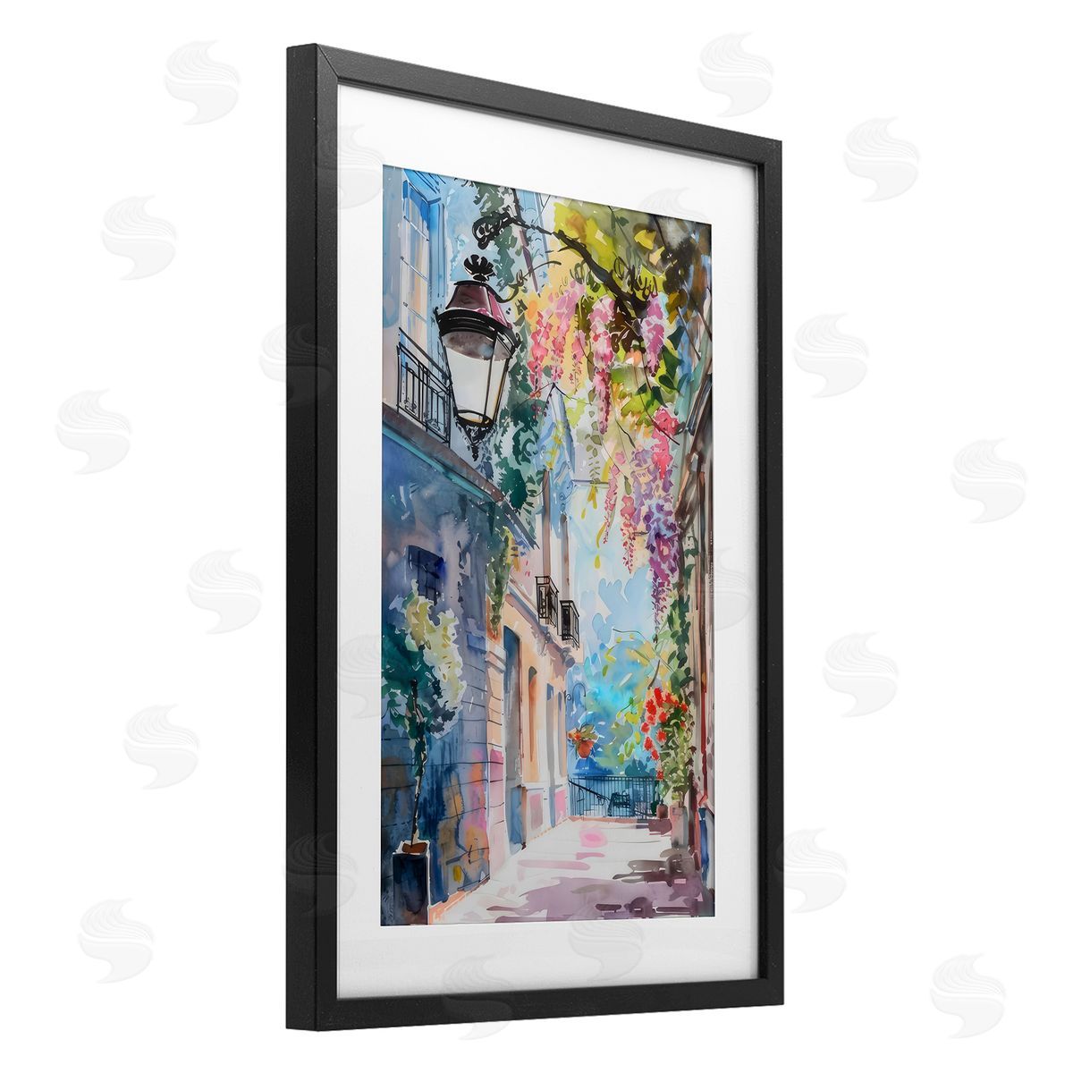 LSR Creative Studio Floral Walkway Cityscape Canvas Wall Art Print
