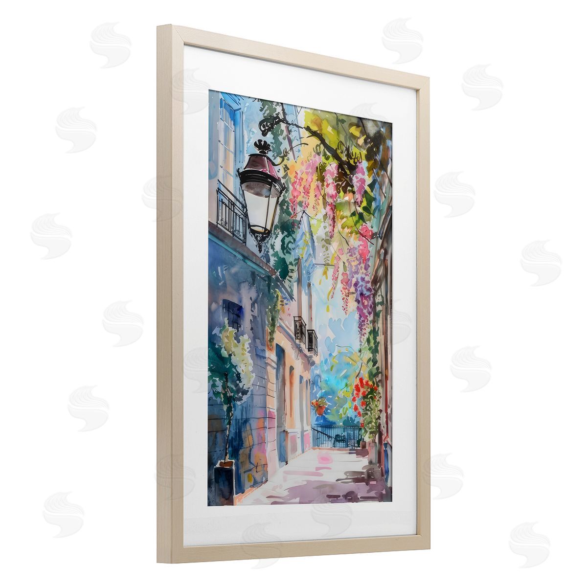 LSR Creative Studio Floral Walkway Cityscape Canvas Wall Art Print