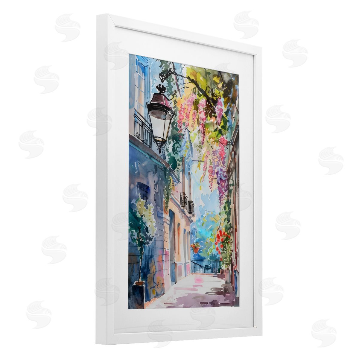 LSR Creative Studio Floral Walkway Cityscape Canvas Wall Art Print