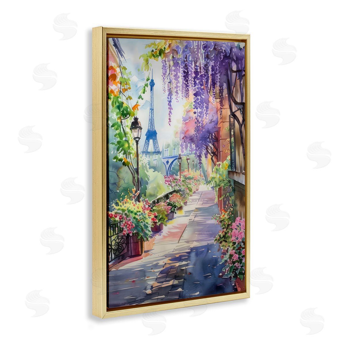 LSR Creative Studio Wisteria Walkway in Paris Canvas Wall Art Print