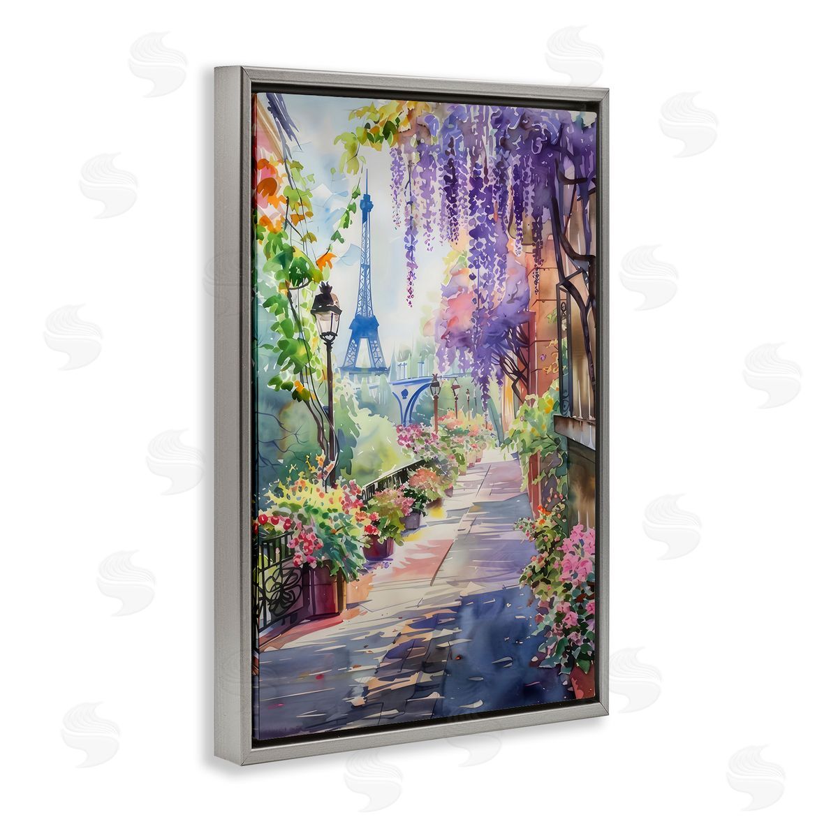 LSR Creative Studio Wisteria Walkway in Paris Canvas Wall Art Print