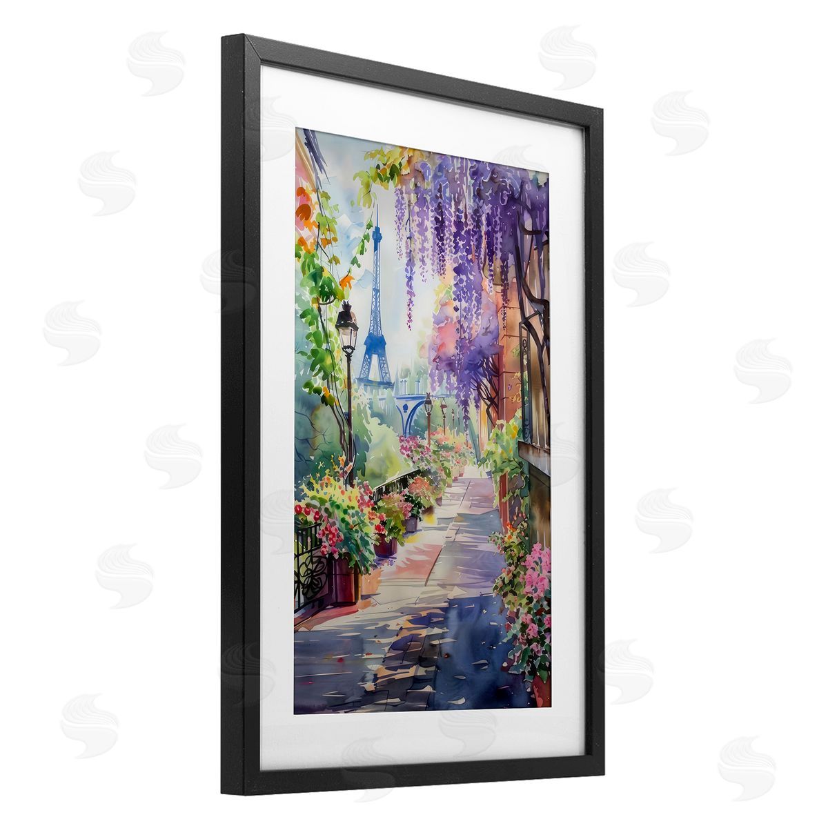 LSR Creative Studio Wisteria Walkway in Paris Canvas Wall Art Print